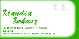 klaudia rakusz business card